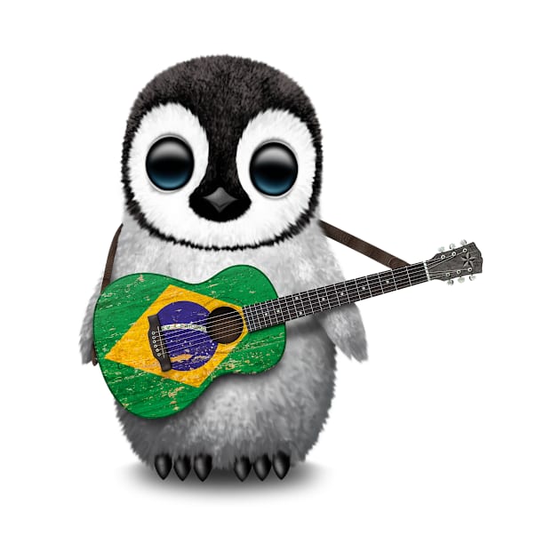 Baby Penguin Playing Brazilian Flag Guitar by jeffbartels