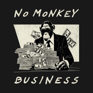 No Monkey Business - Retro Chimpanzee T-Shirt