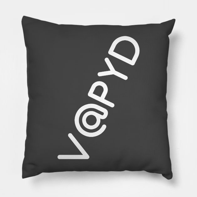 Tilted White Logo Pillow by Vapyd