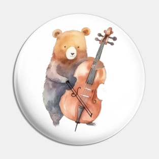 double bass bear Pin