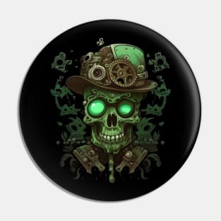 Mechanical skull with hat Pin