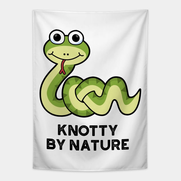 Knotty By Nature Cute Snake Pun Tapestry by punnybone