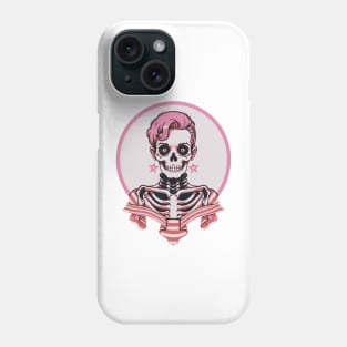 Cute Pink Rockabilly Skeleton Phone Case