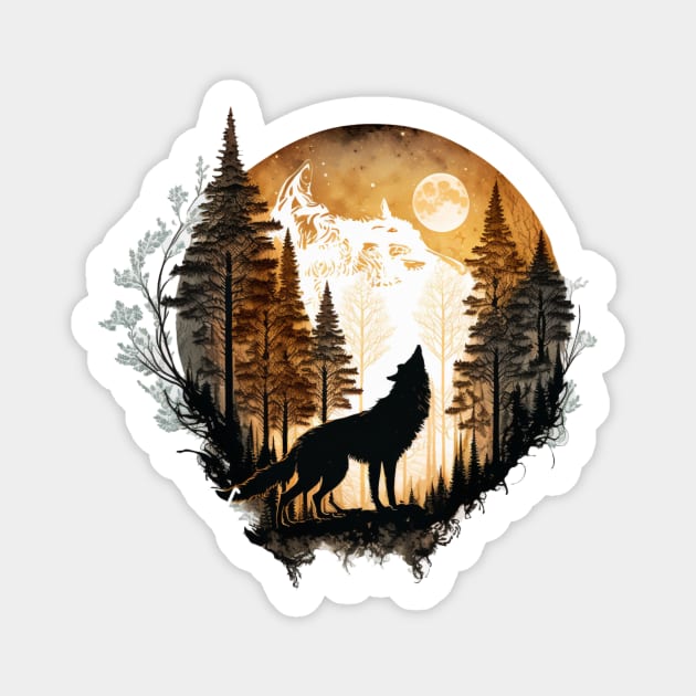 Howling Wolf Magnet by Zoo state of mind