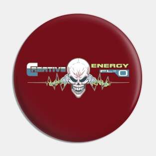 WEIRDO - Creative Energy Flo - Skull - Full Color - Maroon Pin