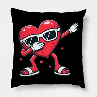 Dabbing Heart Funny Gifts Valentines Day Pillow