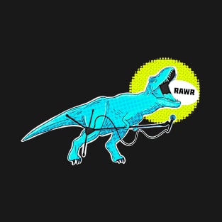 Retro dinosaur screaming (tortoise) T-Shirt