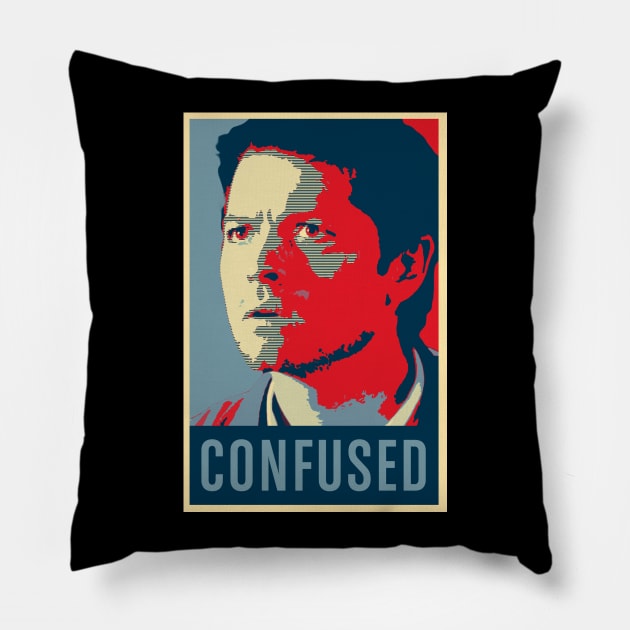 Cas is Confused Pillow by SuperSamWallace