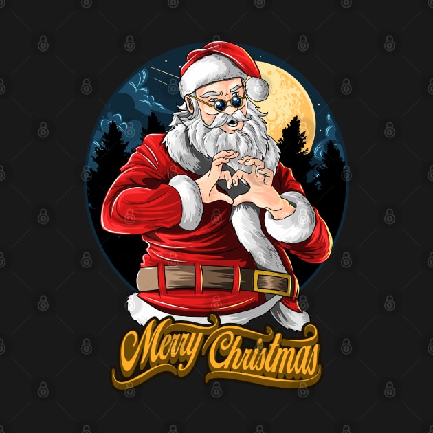 Merry Christmas Santa clause with love on hands sign by YousifAzeez