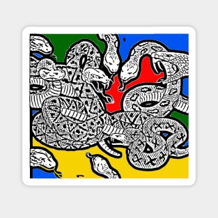 Serpentarium with many snakes fighting Magnet