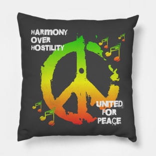 United For Peace Sign Harmony Over Hostility Pillow