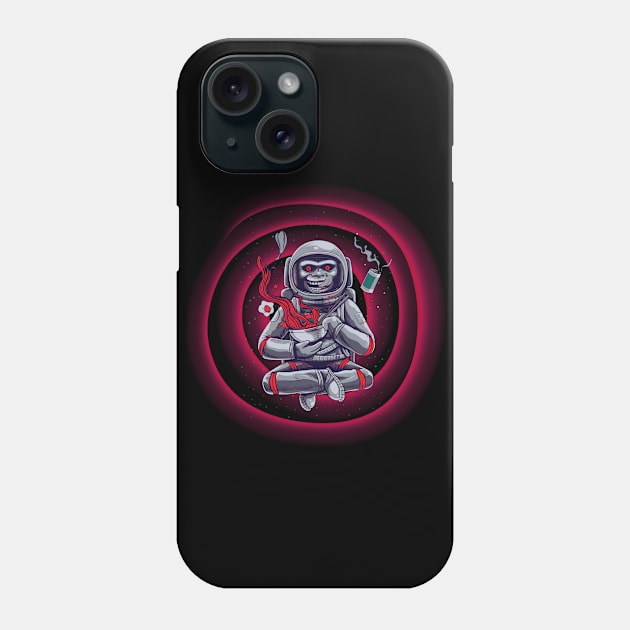 Monkey moon red hypnotical in space Phone Case by AshArtNdesign