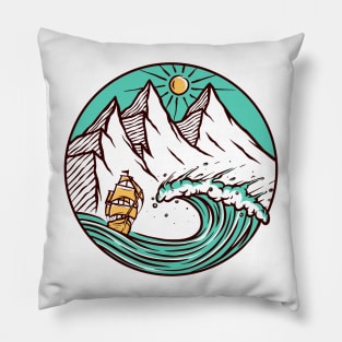 The giant wave beats the mountain Pillow