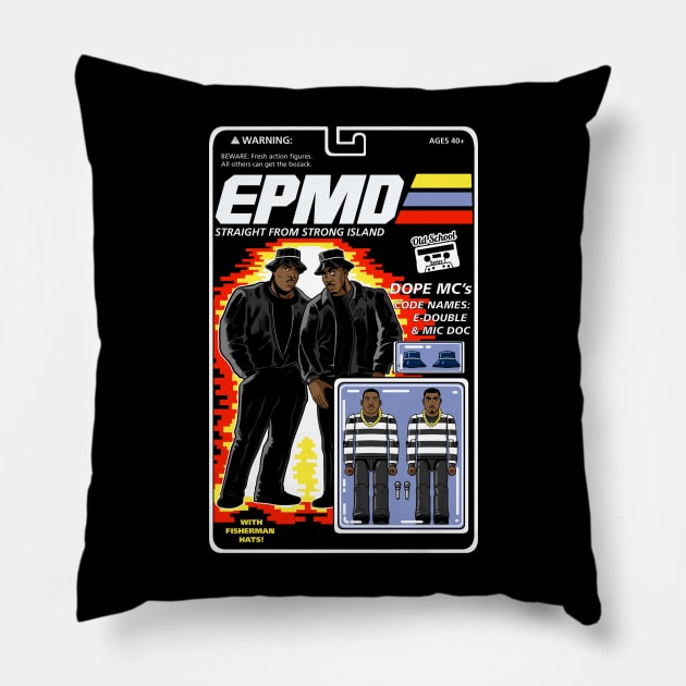 EPMD Action Figures Pillow by BlackActionTeesOnDemand