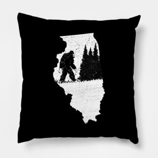 Bigfoot illinois state Pillow