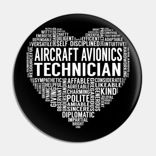 Aircraft Avionics Technician Heart Pin