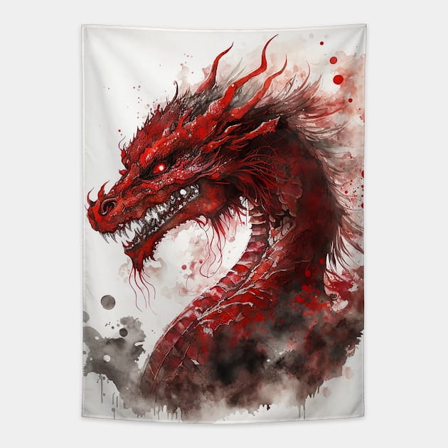 red dragon Tapestry by MaitionDesigns 