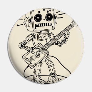 Guitar Player Robot Lines Pin