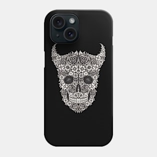 Demon skull flowers surrealist. Phone Case