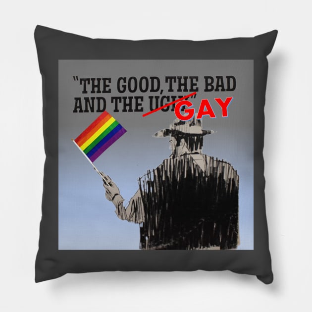 Gay Pride Western Cowboy Design Pillow by Battlefoxx Living Earth