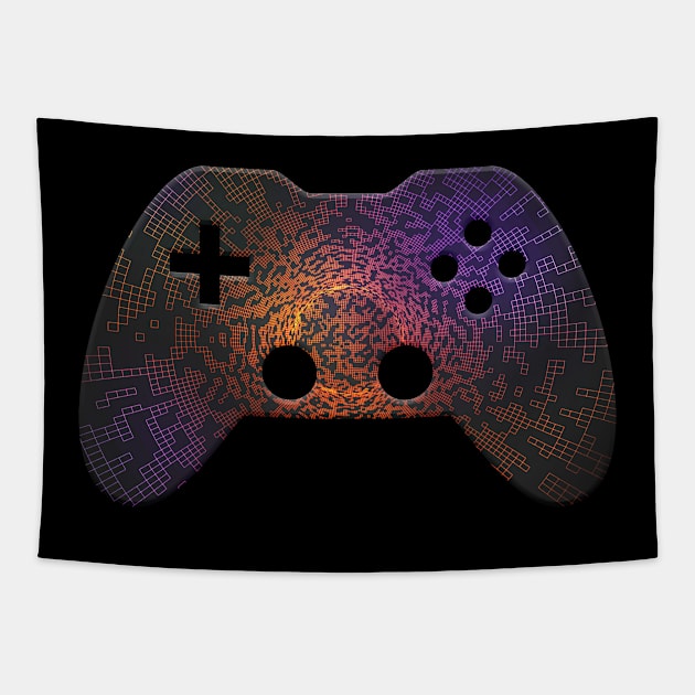 Geometric Digital Abstract - Gaming Gamer Abstract - Gamepad Controller - Video Game Lover - Graphic Background Tapestry by MaystarUniverse