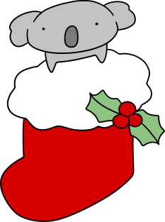 Christmas Stocking Koala Magnet