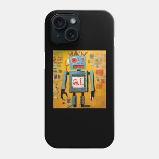 AI Robot Painting - Basquiat Inspired Street Art Phone Case