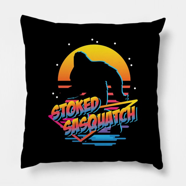 Stoked Sasquatch Pillow by jrberger