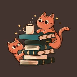 Cats, Books and Coffee by Tobe Fonseca T-Shirt