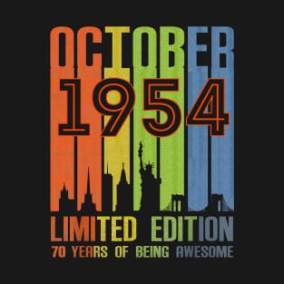 October 1954 70 Years Of Being Awesome Limited Edition T-Shirt