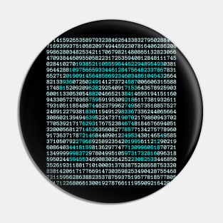 Math Pi Symbol and Digits - Irrational number for Pi Day Pin