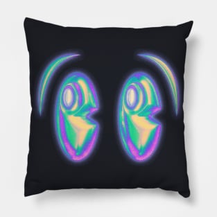 Y2K Chrome Eyes Pillow