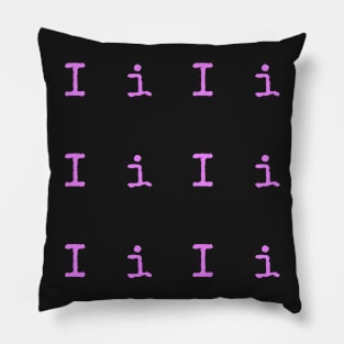 Pink Typewriter Letter I Pillow