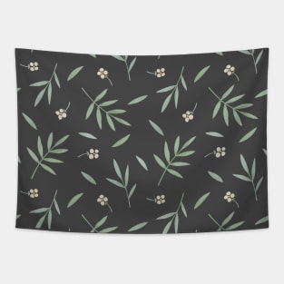 Watercolor print with leaves and flowers Tapestry