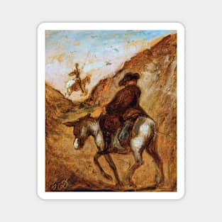 Don Quixote and Sancho Panza by Honoré Daumier Magnet