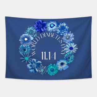 World diabetes day- Flower circle Tapestry