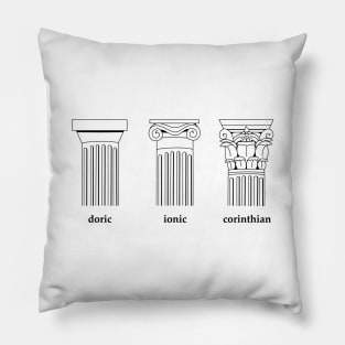 Greek Columns Minimalist Design with Names Pillow