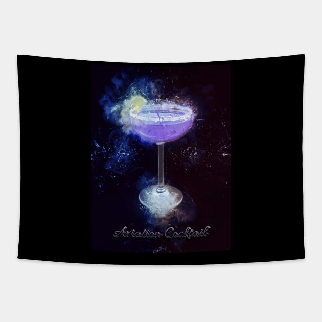 Aviation Cocktail Drink Happy Hour Party Tapestry by Boehm Graphics