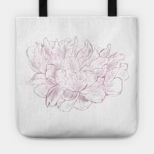 Gentle peony with pink drops Tote