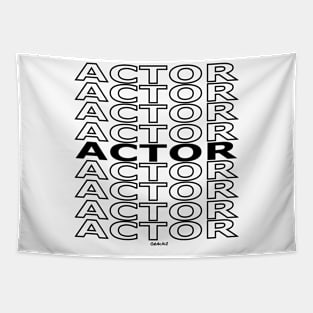 Actor Repeating Text (Black Version) Tapestry