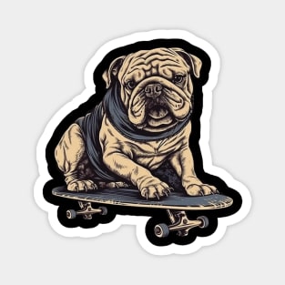 Bulldog on a skateboard Magnet