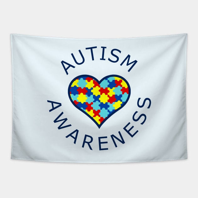 Autism Awareness Heart Tapestry by Defenestration Nation