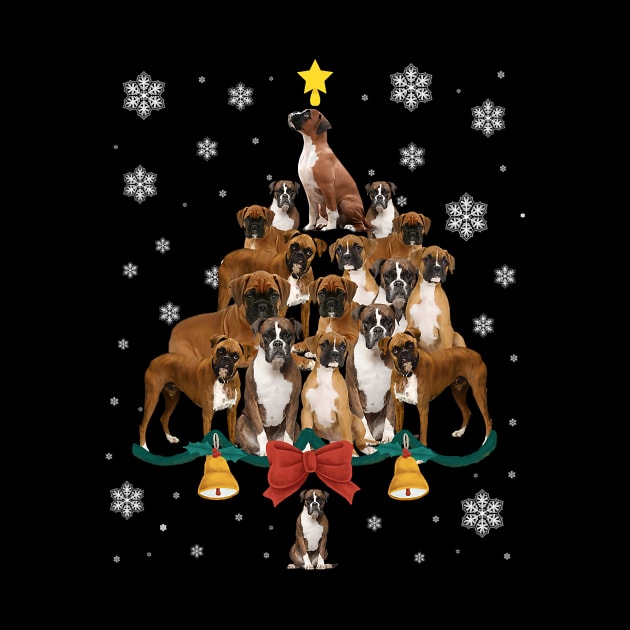 Boxer Dog Christmas Tree Boxer Dog Santa Hat Lights by IainDodes