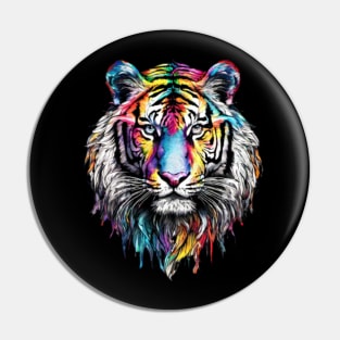 Rainbow Tiger Colorful Pin