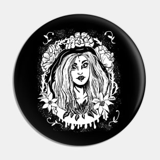 Moon Maiden Druidess Gothic Forest Witch Pin