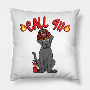 Funny Big Dog is a firefighter Pillow