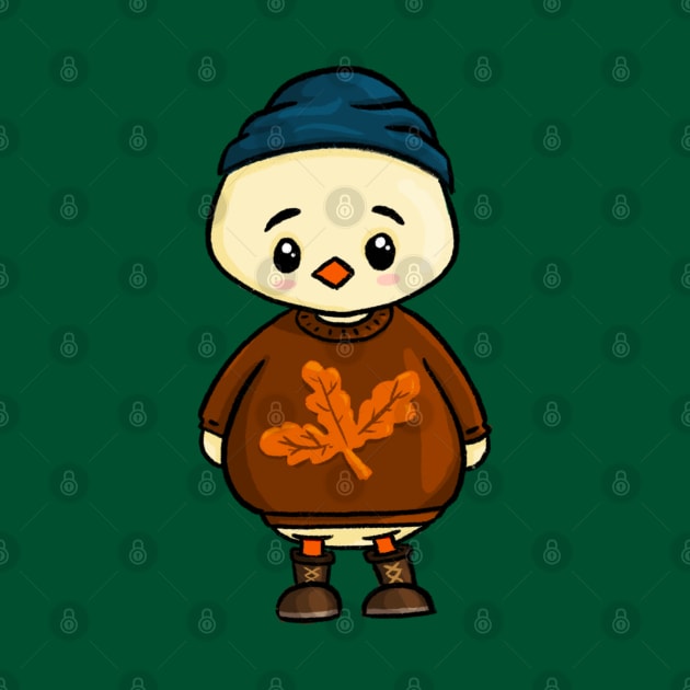 Fall-loving Ducky in his Sweater and Beanie by Fun4theBrain