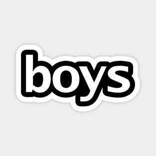 Boys Minimal Typography White Text Magnet