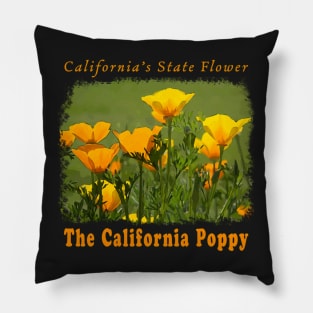 California Poppy (Golden Poppies Wildflowers) Pillow