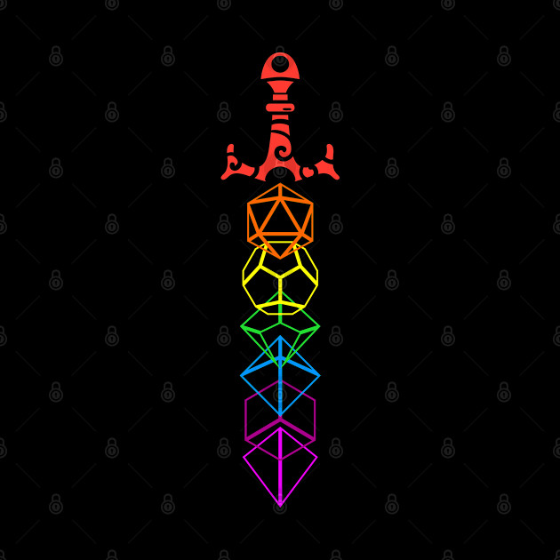 Rainbow Dice Sword RPG Gaming - Dungeons And Dragons - Phone Case